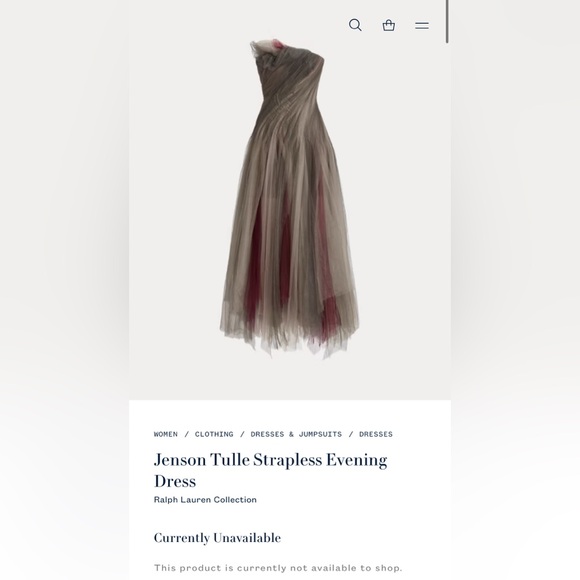 Ralph Lauren Purple Label Tulle Strapless Evening Dress - Picture 5 of 6